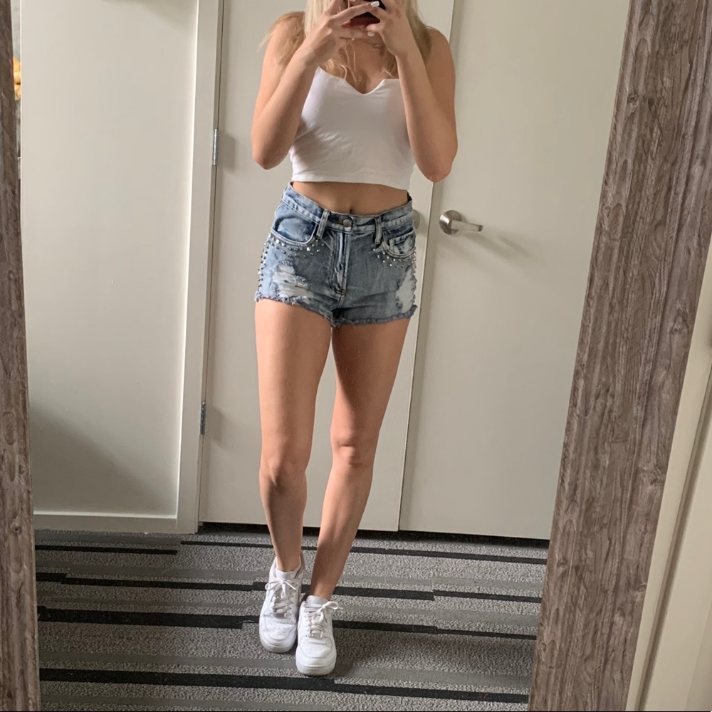 Forever 21 Acid Wash Distressed Shorts